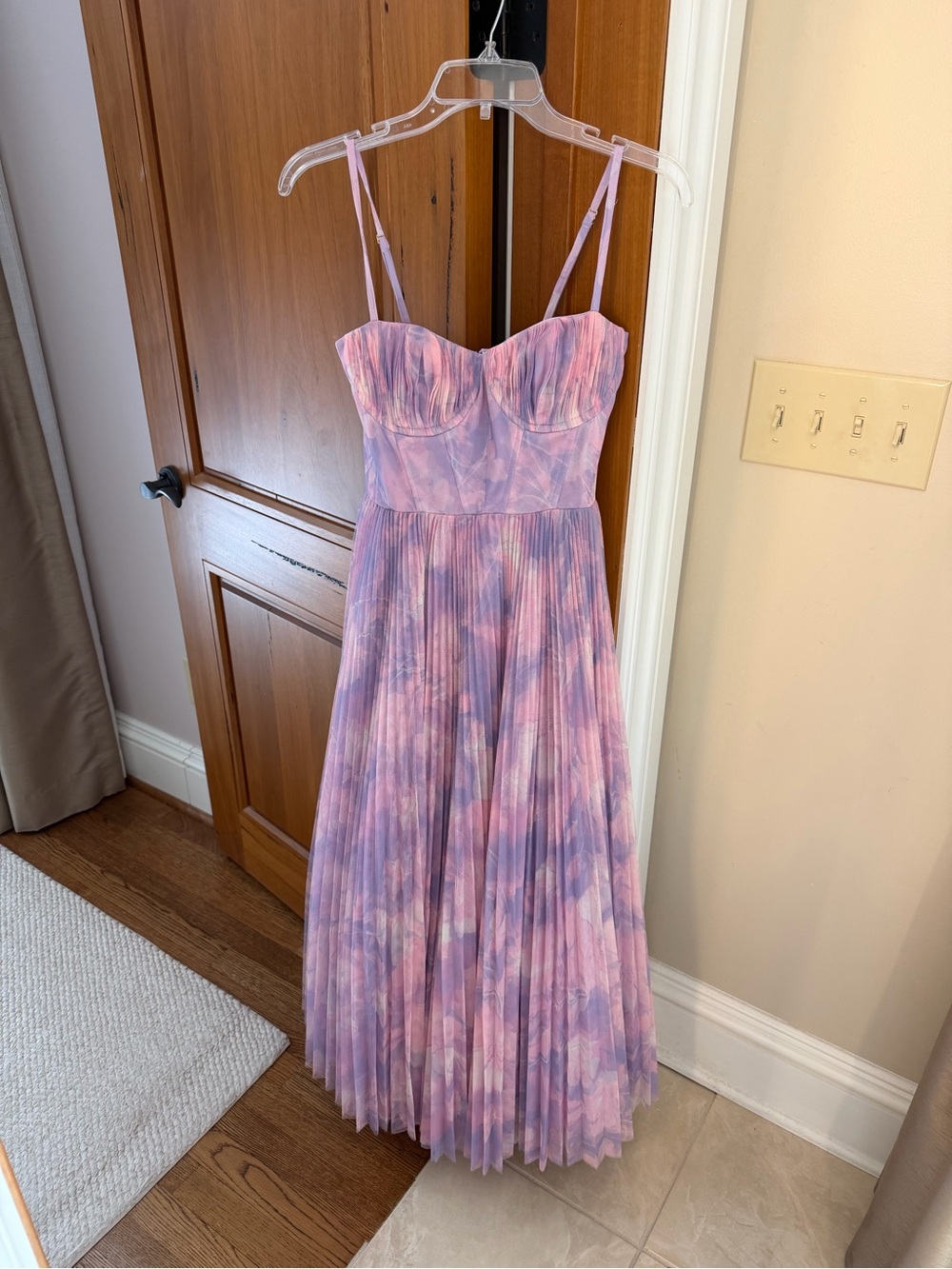NWT Hutch Pink and Lavender Pleated Midi Dress. NEVER WORN!!